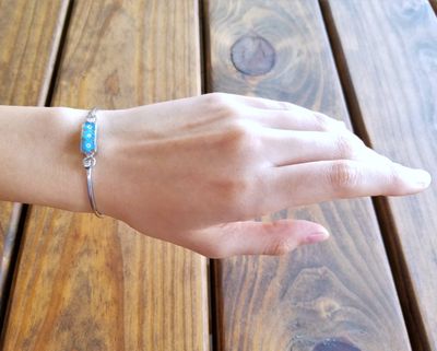 Real Forget Me Not, Small Rectangle Bracelet, Transparent