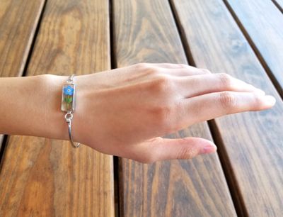 Forget Me Not, Rectangle Bracelet, Transparent