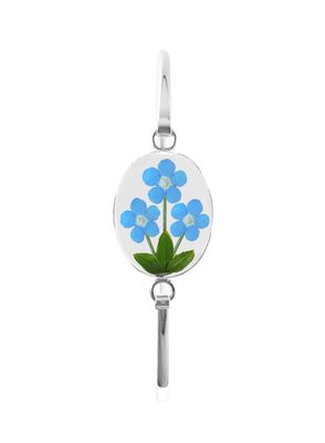 Real Forget-Me-Not Oval Bracelet, Transparent