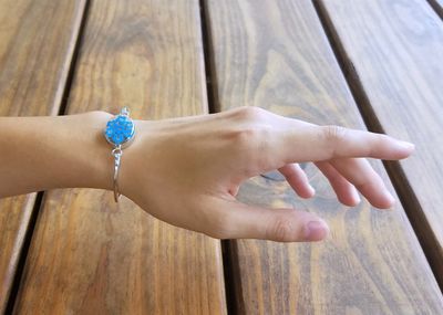Real Forget-Me-Not, Oval Bracelet, Transparent