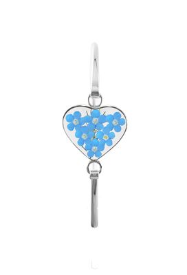 Real Forget-Me-Not Heart Bracelet, Transparent