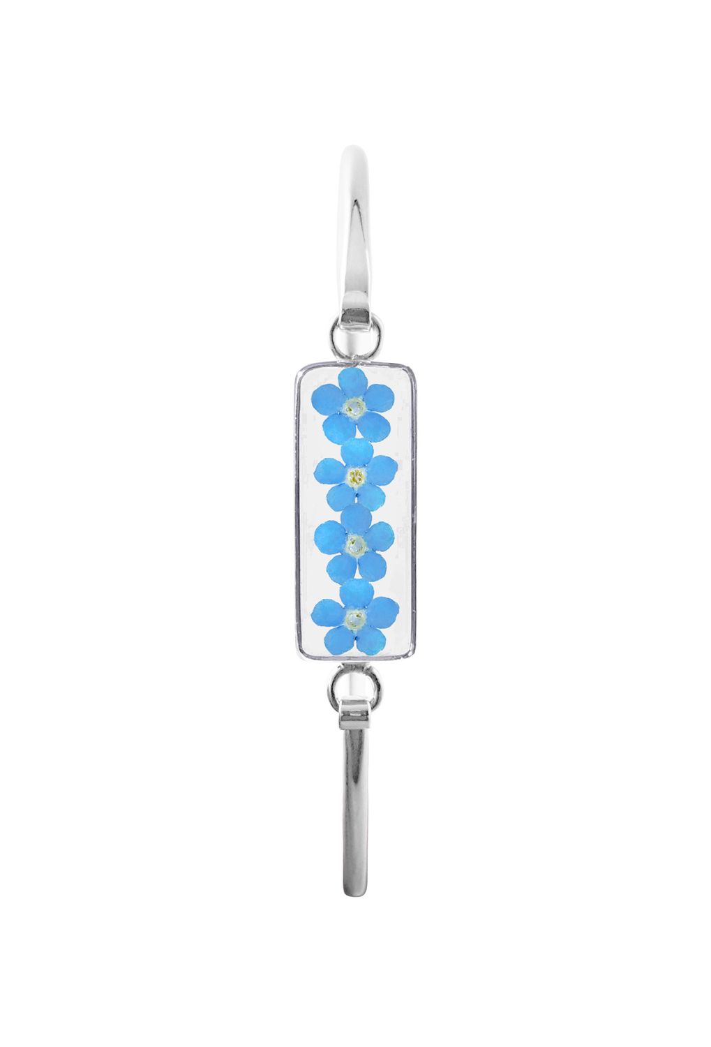 Real Forget Me Not, Medium Rectangle Bracelet, Transparent