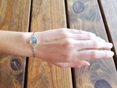 Real Forget Me Not, Small Circle Bracelet, Transparent