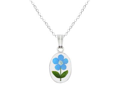 Forget Me Not Necklace, Small Oval, Transparent