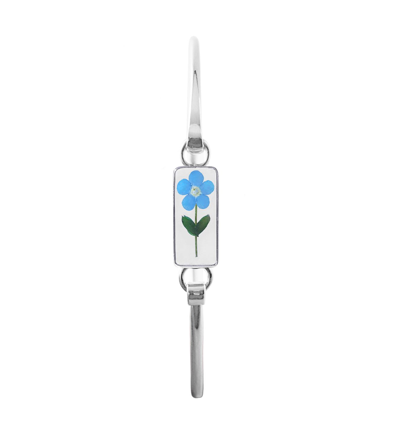 Real Forget Me Not, Small Rectangle Bracelet, Transparent