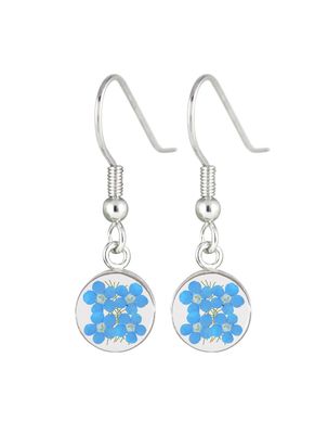 Forget Me Not, Small Circle Hanging Earrings, Transparent