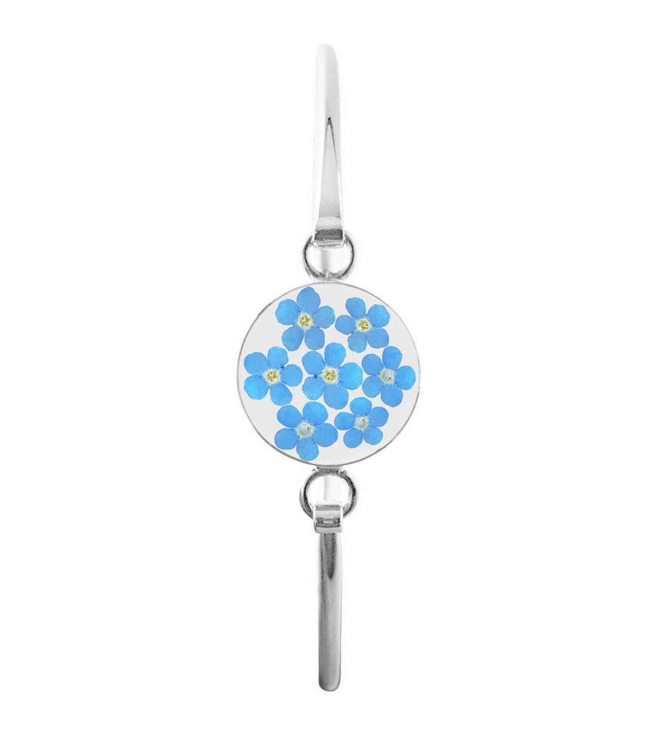 Real Forget-Me-Not, Medium Circle Bracelet, Transparent