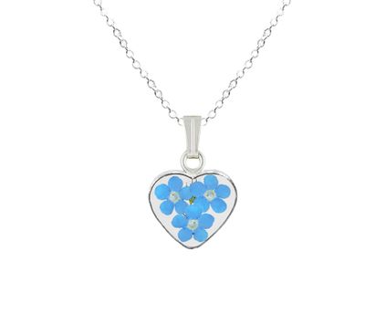 Forget Me Not Necklace, Small Heart, Transparent