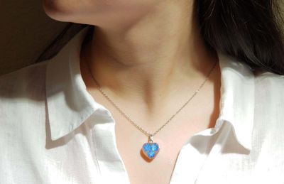 Forget Me Not Necklace, Small Heart, Transparent