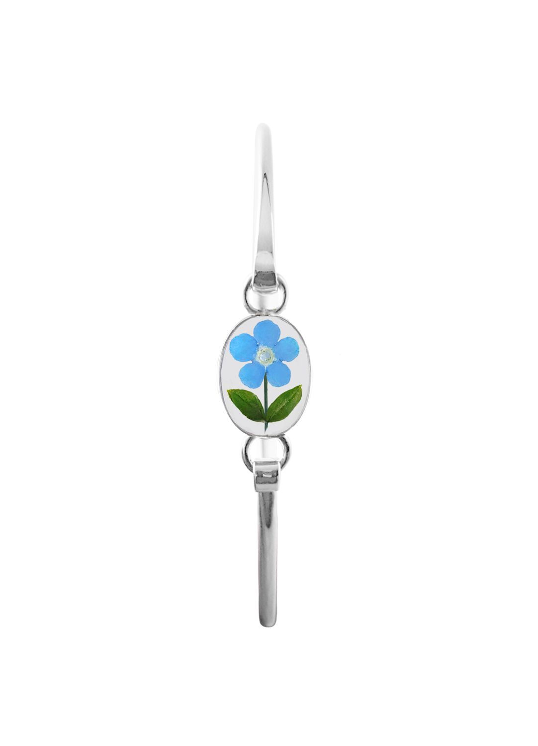 Real Forget-Me-Not, Small Oval Bracelet, Transparent