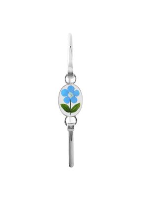 Real Forget-Me-Not, Small Oval Bracelet, Transparent
