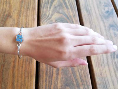 Forget-Me-Not, Small Oval Bracelet, Transparent