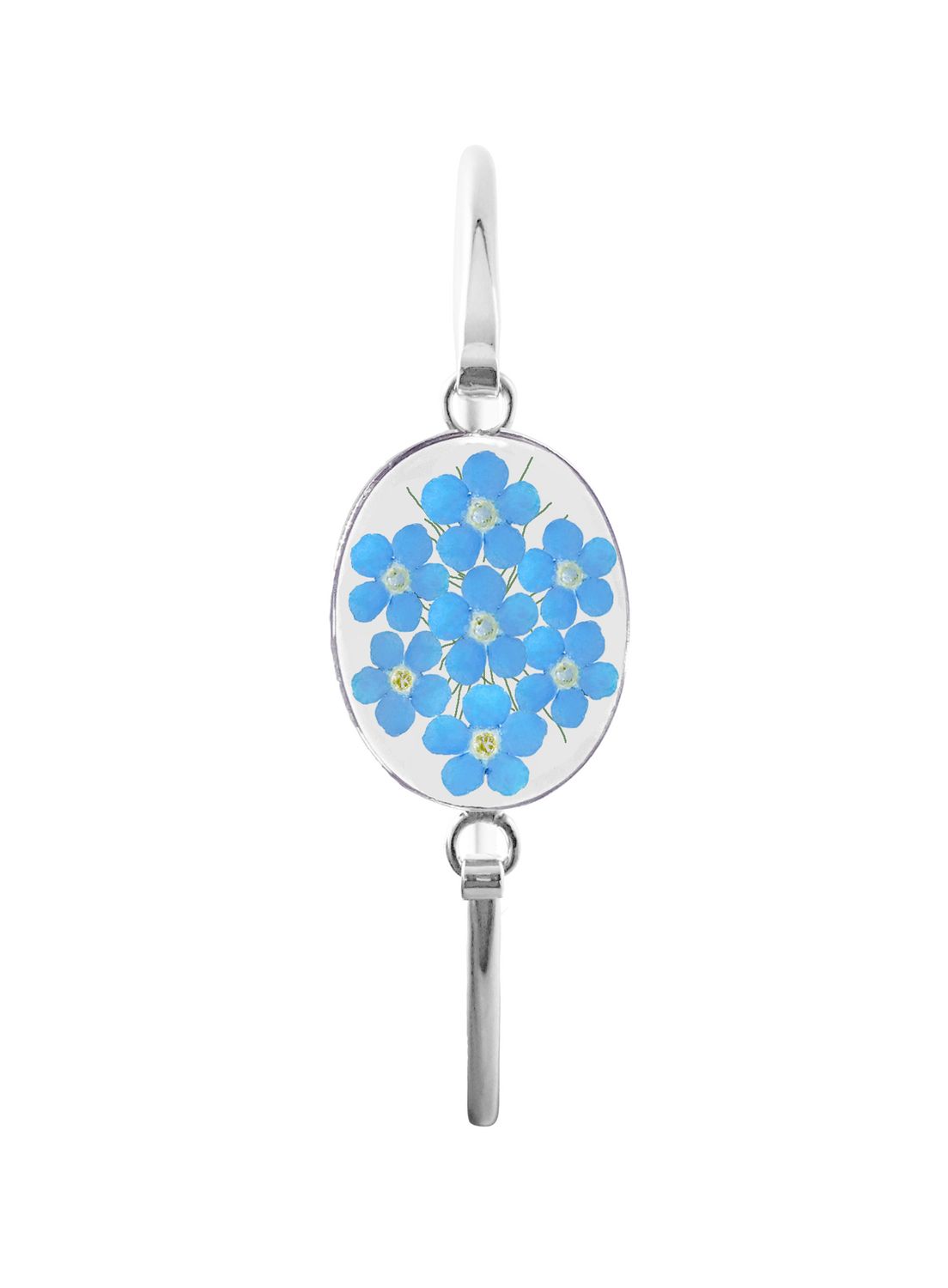 Real Forget-Me-Not, Oval Bracelet, Transparent