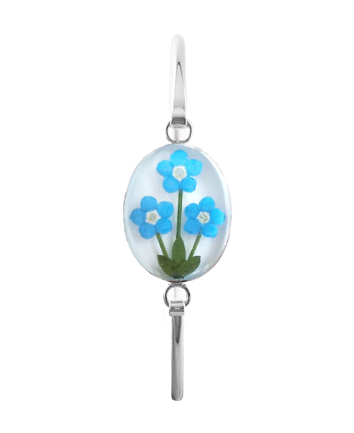 Forget Me Not, Oval Bracelet, White Background