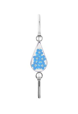 Teardrop Bracelet, 5 Real Forget-Me-Not Transparent Background.
