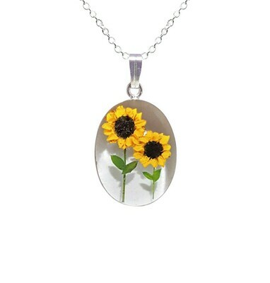 Sunflower Metal-back Pendants