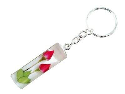 Rose Necklace, X-Large Key Chain, White Background