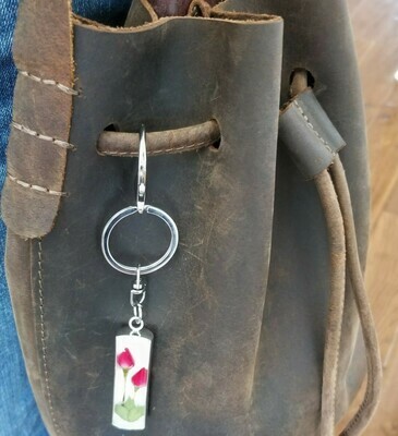 Rose Necklace, X-Large Key Chain, White Background