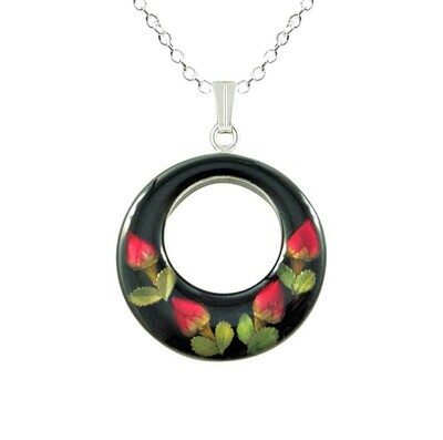 Rose Necklace, Full Moon, Black Background