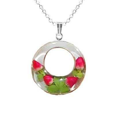 Rose Necklace, Full Moon, White Background