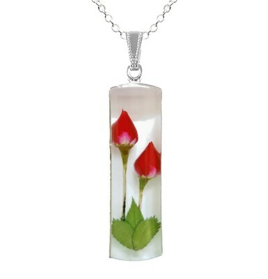 Rose Necklace, X-Large Cylinder, White Background