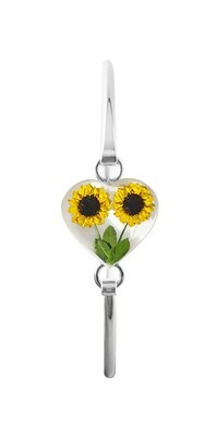 Sunflower Bracelet, Heart shape on White Background.