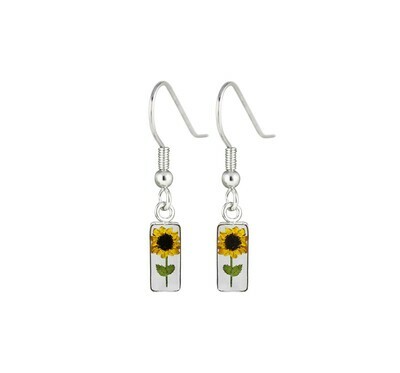 Sunflower Earrings, Rectangle, Transparent. Sunflower Earrings, Rectangle, Transparent.