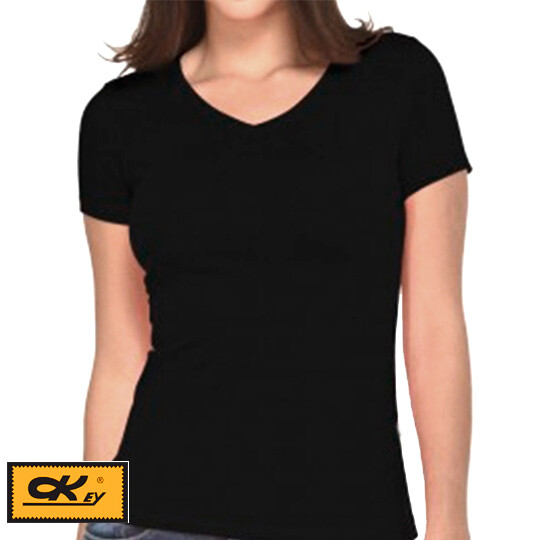 Adivinar Nosotros mismos jaula Camiseta Algodón Mujer Negro Cuello V (60% Algodón/40% Poliéster)