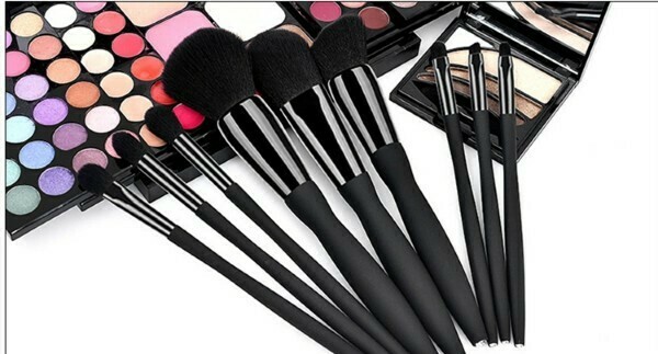 9pcs Vegan Synthetic Hair Black Diamond Makeup Brush Set