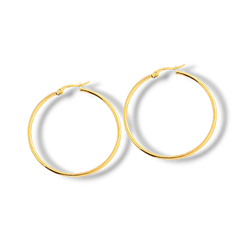 Aros acero dorado 40 mm.