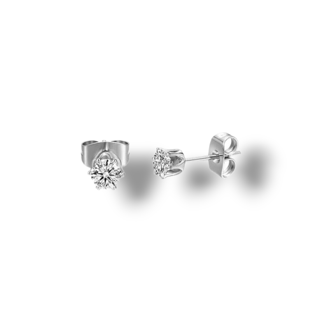 Pendientes acero y circonita