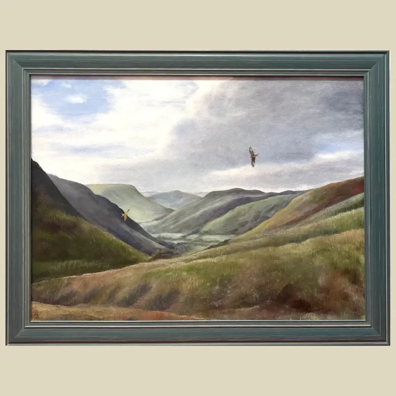Original oil painting of mid wales hills near Dinas Mawddwy.