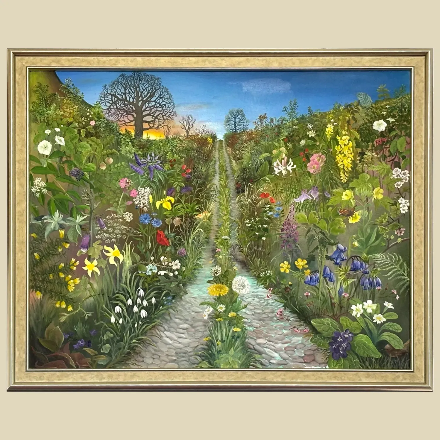 A journey through the year's flowers and plants ending in a year's end sunset