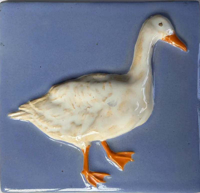 Goose 265 Hand made ceramic tile of a goose