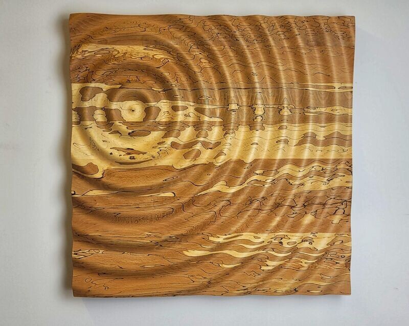 "Wave", Tropfenwelle in Massivholz, Holzart Eisbuche