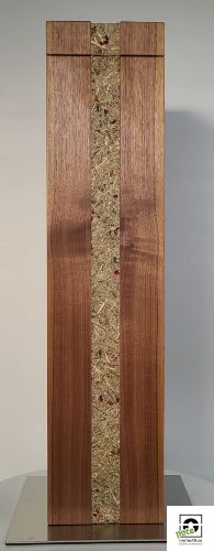 Pferdeurne in Nussbaum Massivholz mit Bergwiesenheustreifen