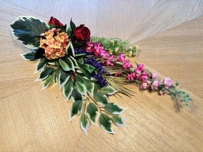Legboeket in zijde kleurrijke bloemen (30cm x 65cm)