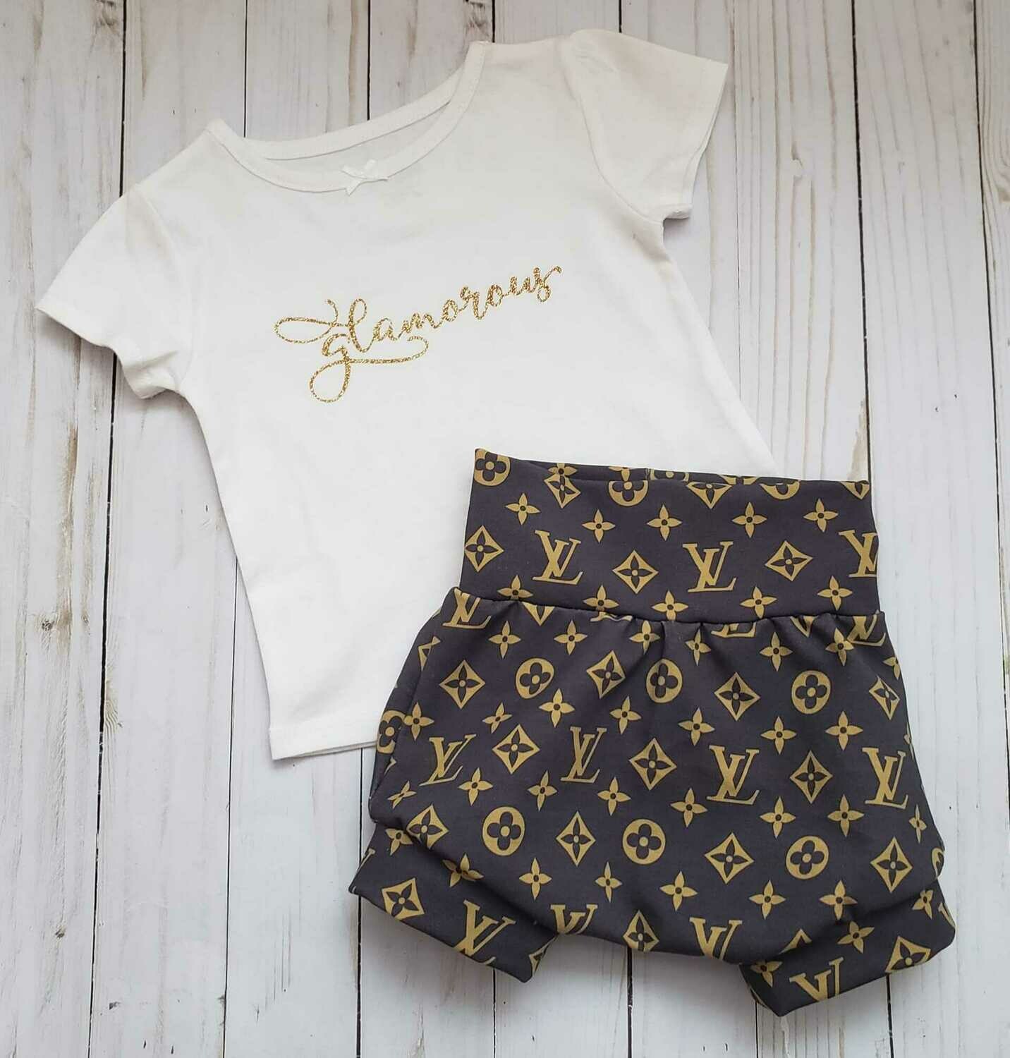 Louis Vuitton bummies & t-shirt or onesie set - available in sizes 0-3  months - 4T