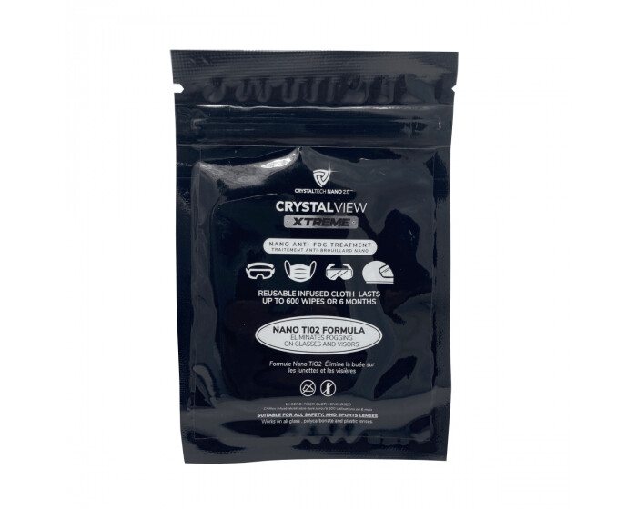 Crystal View Premium Anti Fog Cloth RESEALABLE POUCH, 600 USES, 10HRS PROTECTION