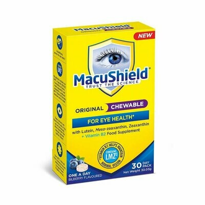 MacuShield Original CHEWABLE *Veg* For Eye Health Bilberry Flavoured - 30 Day Pack
