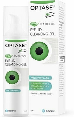 2X Optase Tea Tree oil Eye Lid Cleaning Gel For Dry Eyes & Blepharitis - 50ml