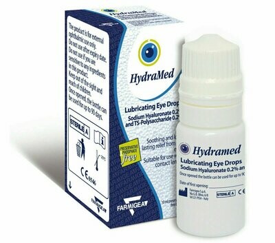 2X HydraMed Eye Drops for Dry Eyes 10ml Preservative Free