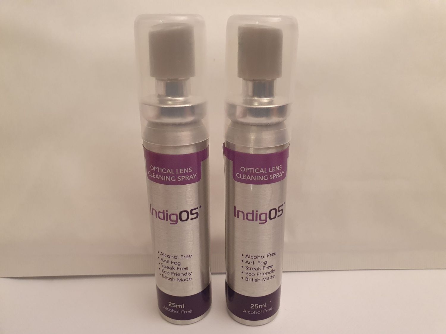 **2X Indig05 Lens Cleaning Spray Anti Fog, Alcohol & Streak FREE - 25 ml**