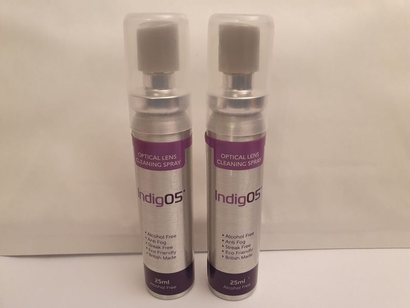 **2X Indig05 Lens Cleaning Spray Anti Fog, Alcohol & Streak FREE - 25 ml**