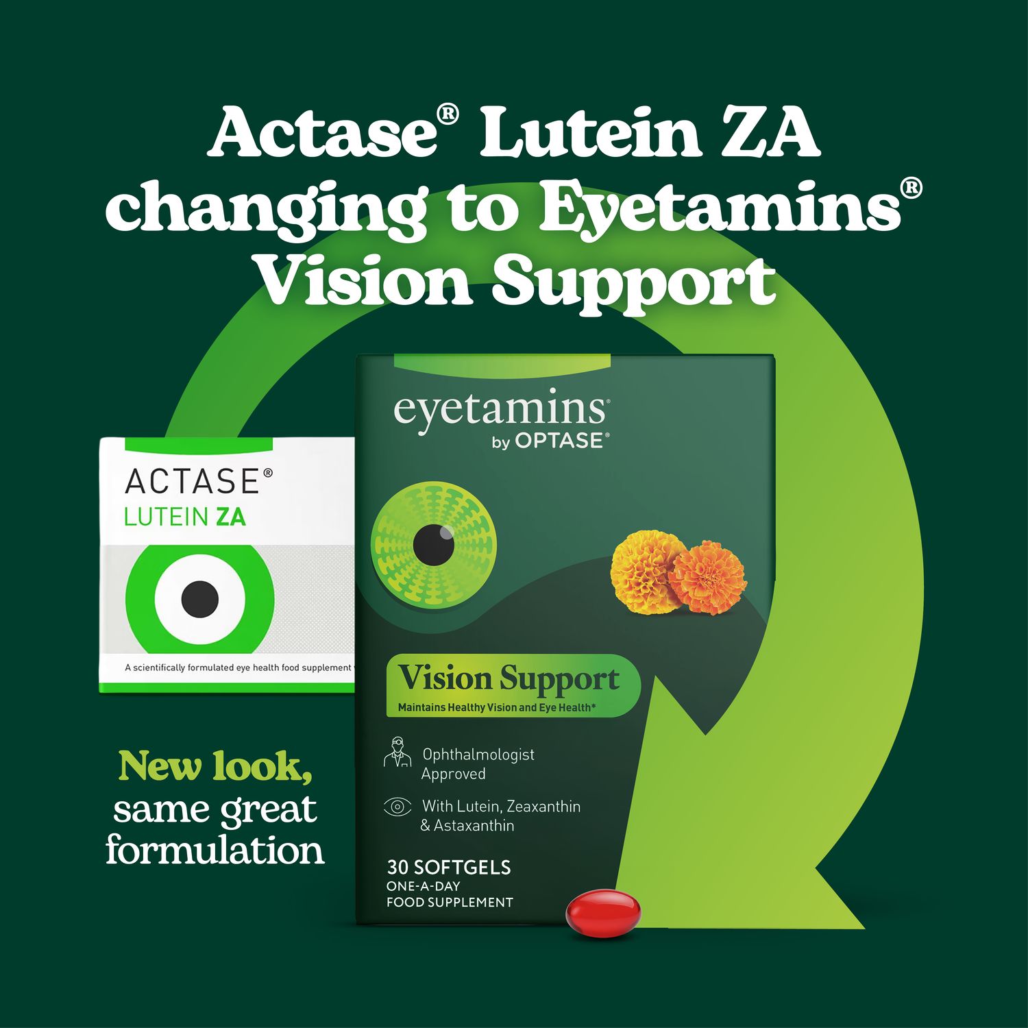 Actase Lutein ZA Eye Health Food Supplement x30 Softgels
