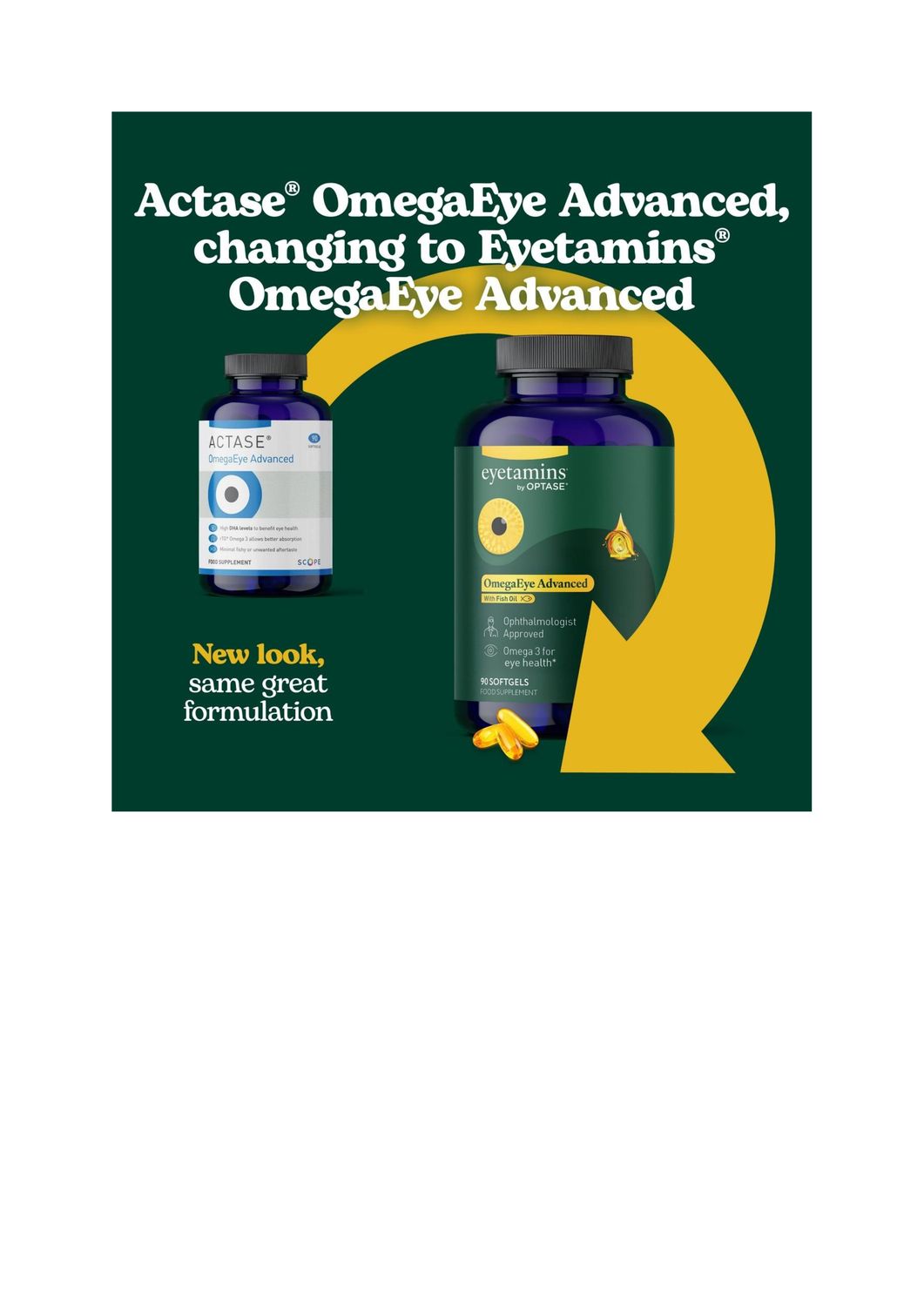 **Eyetamins OmegaEye Advanced (formerly  Actase OmegaEye Advanced) 90 capsules**