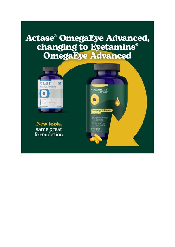 **Eyetamins OmegaEye Advanced (formerly  Actase OmegaEye Advanced) 90 capsules**