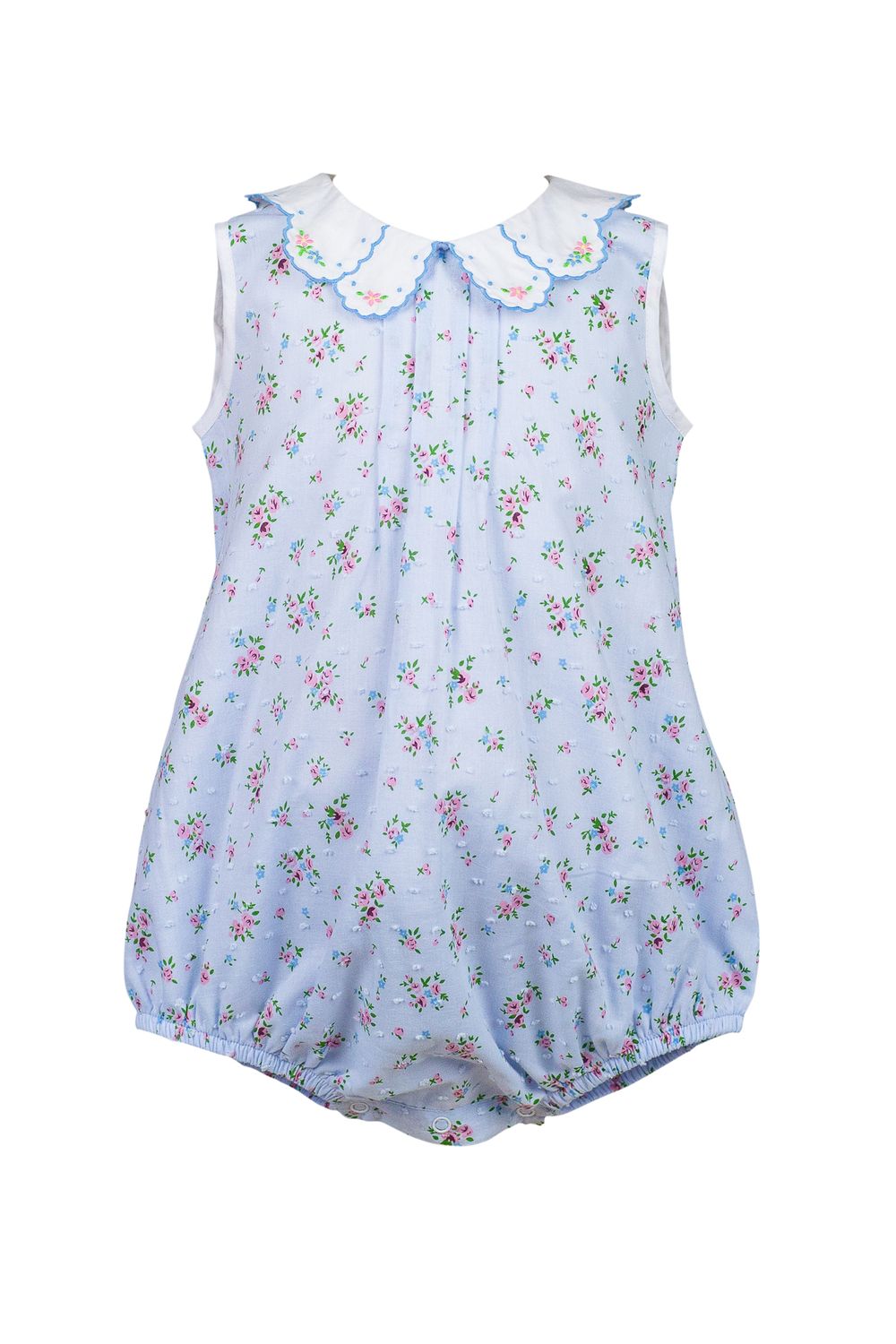 Blue Floral Dotted Swiss Bubble