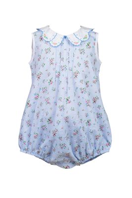 Blue Floral Dotted Swiss Bubble