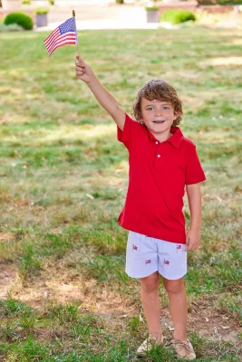 Embroidered Flag Shorts